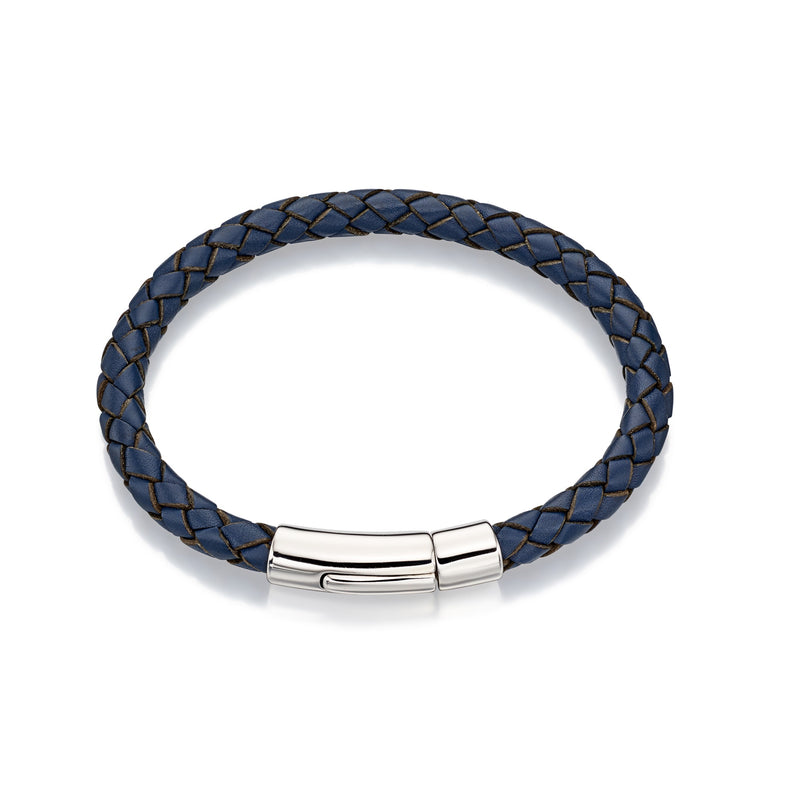 Hugo - Boys Navy Leather Bracelet