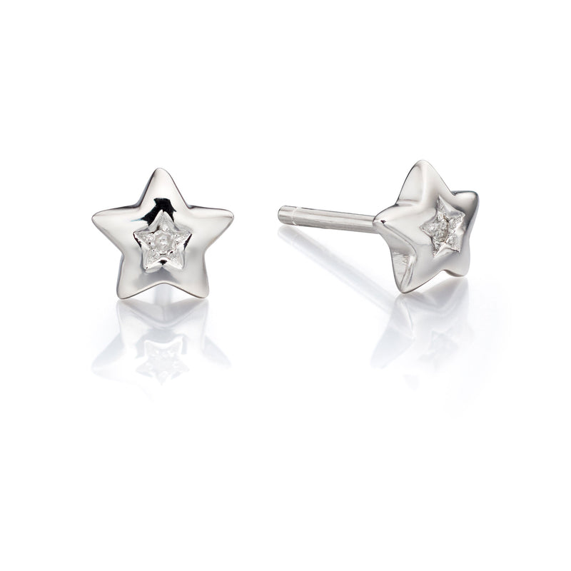 Noor - Diamond Star Stud Earrings
