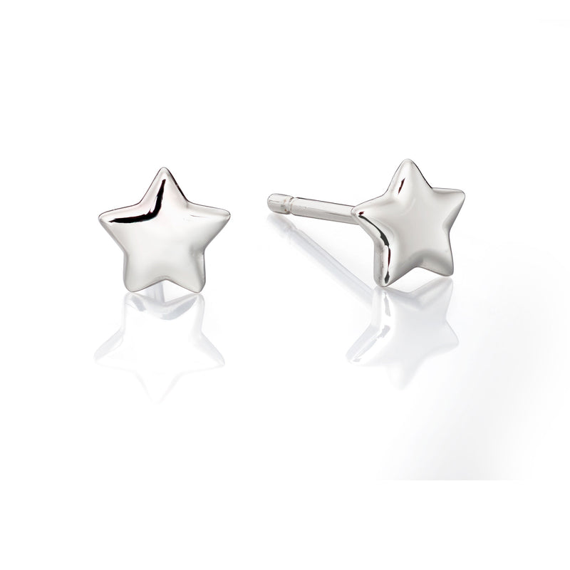 Ava - Plain Small Star Stud Earrings