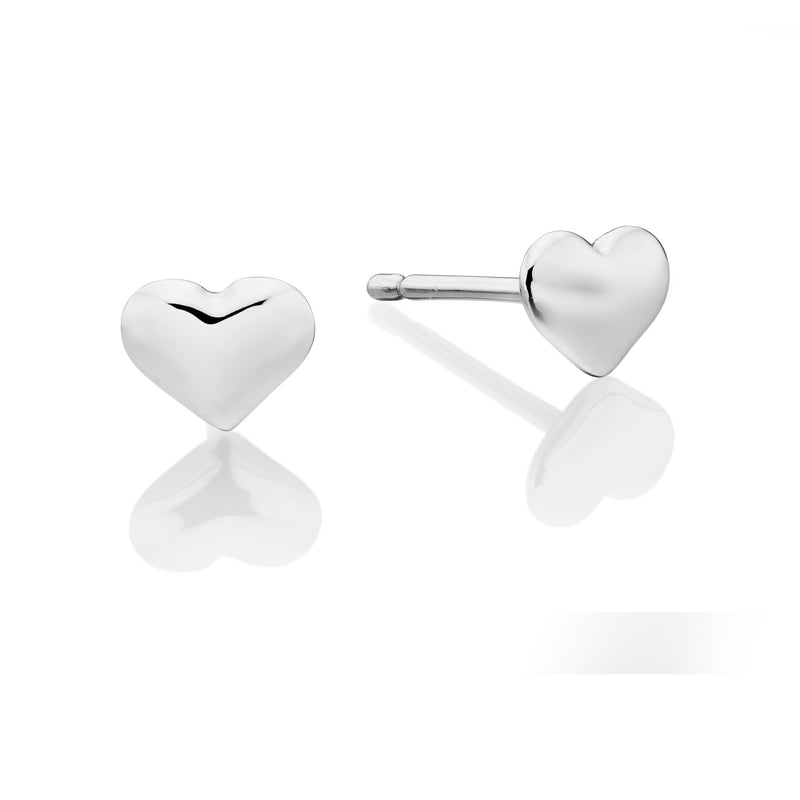Phoebe - Plain Small Heart Stud Earrings
