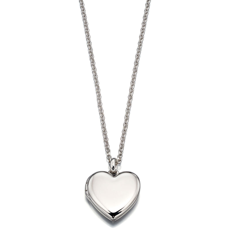Olivia - Plain Medium Heart Locket and Chain