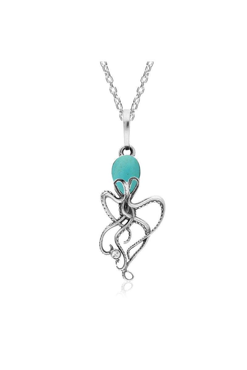 Sterling Silver Turquoise Octopus Pendant