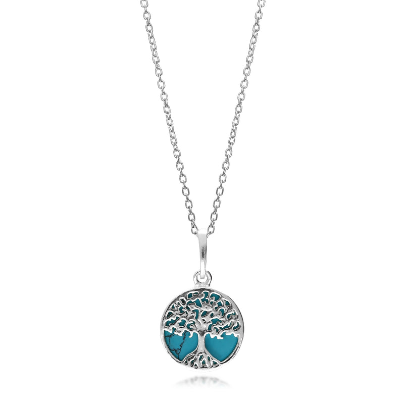 Sterling Silver Turquoise XS Tree of Life Pendant