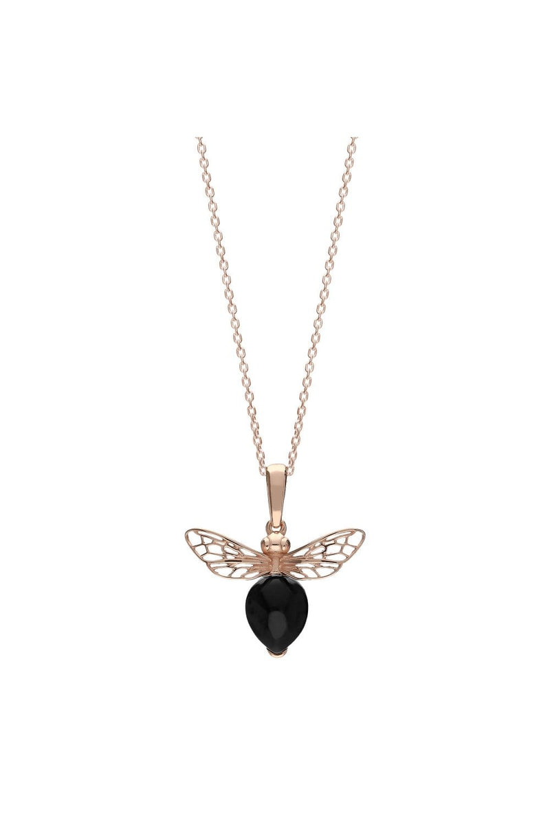 Rose Gold Vermeil Whitby Jet Bee Pendant