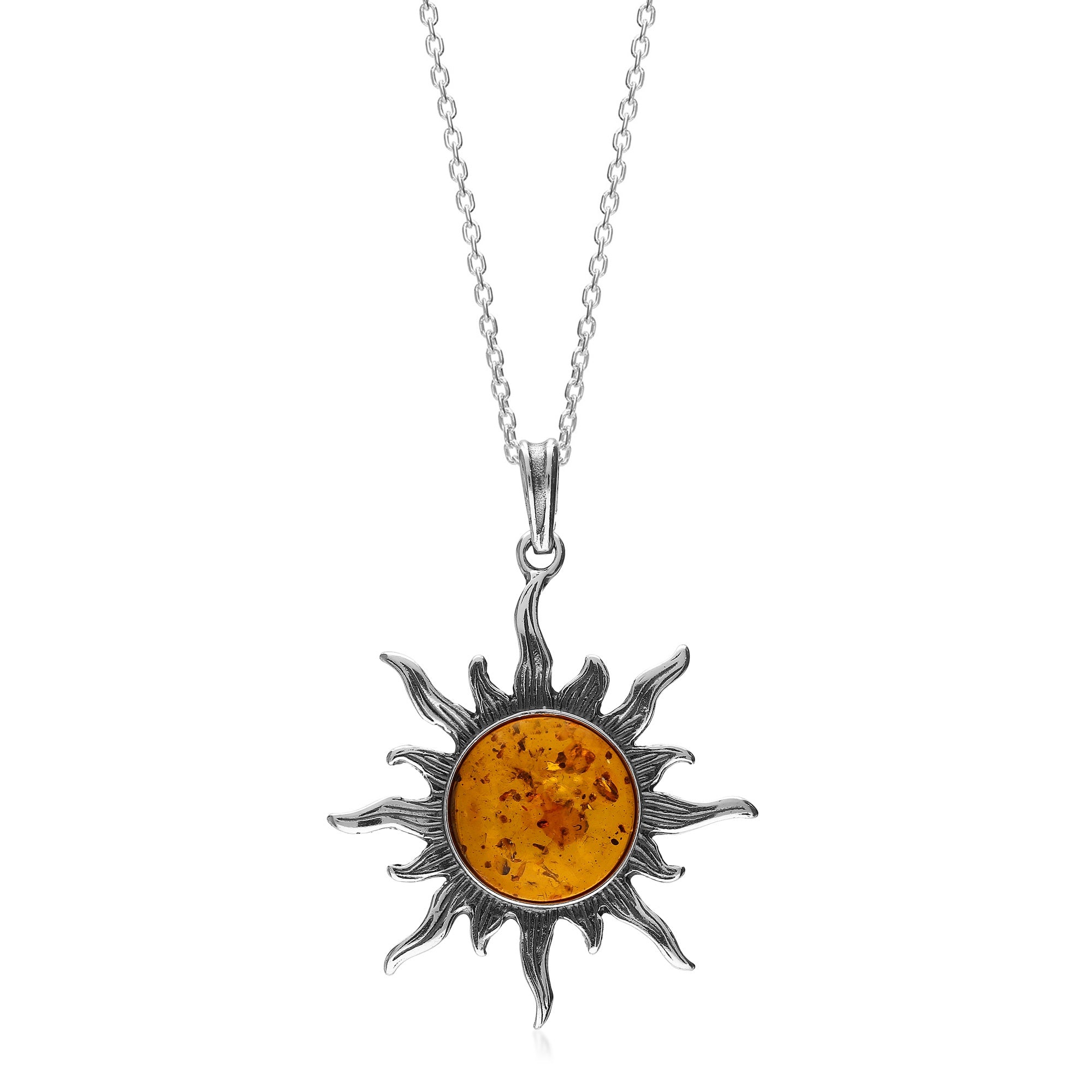 Sterling Silver Amber Sun Pendant – Yorkshire Jewellery Company