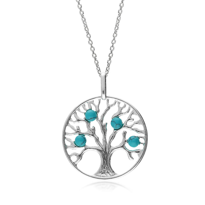Sterling Silver Turquoise Tree of Life Pendant