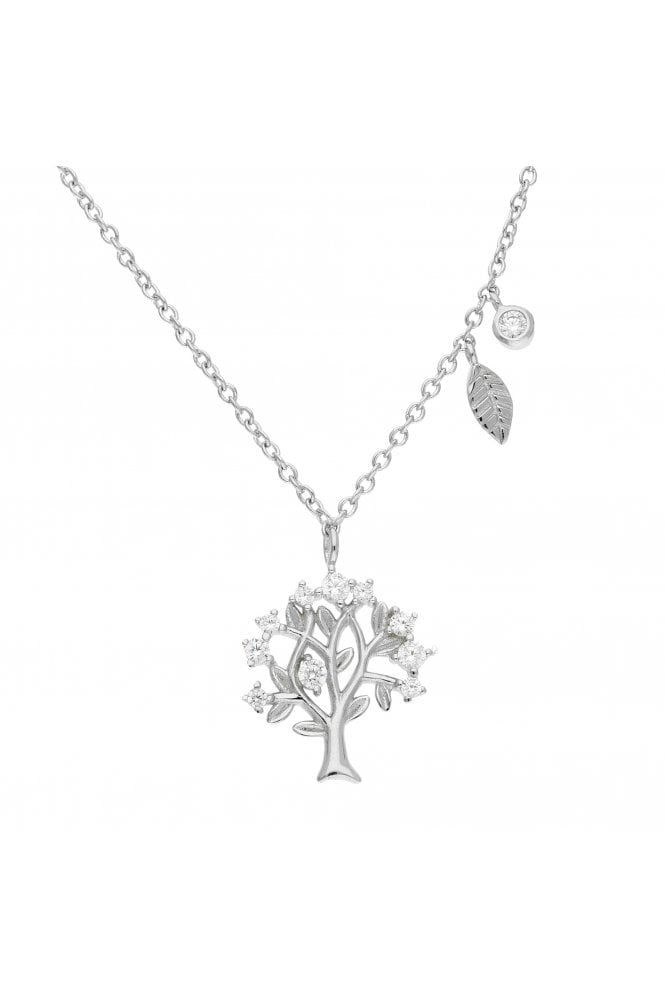 Sterling Silver CZ Tree Of Life Necklace