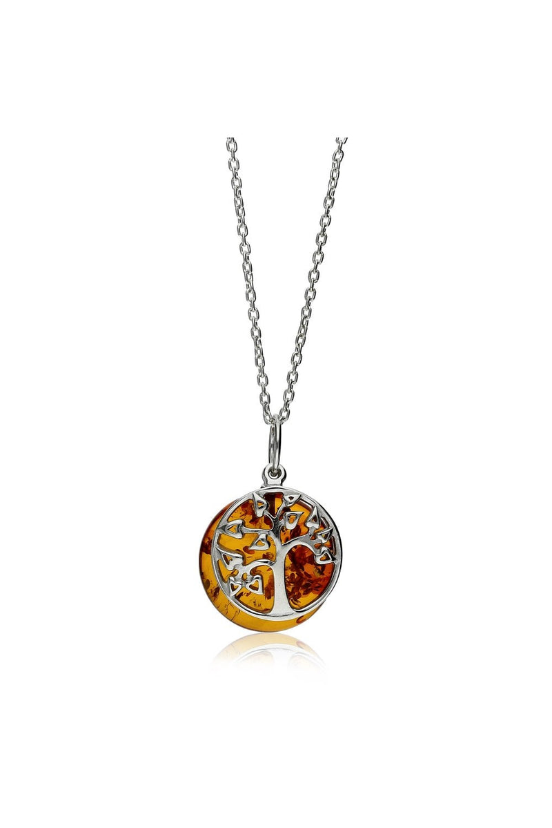 Sterling Silver Amber Tree of Life Pendant