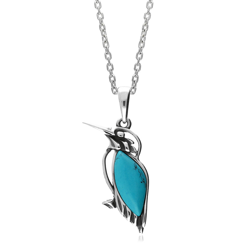 Sterling Silver Turquoise Kingfisher Pendant