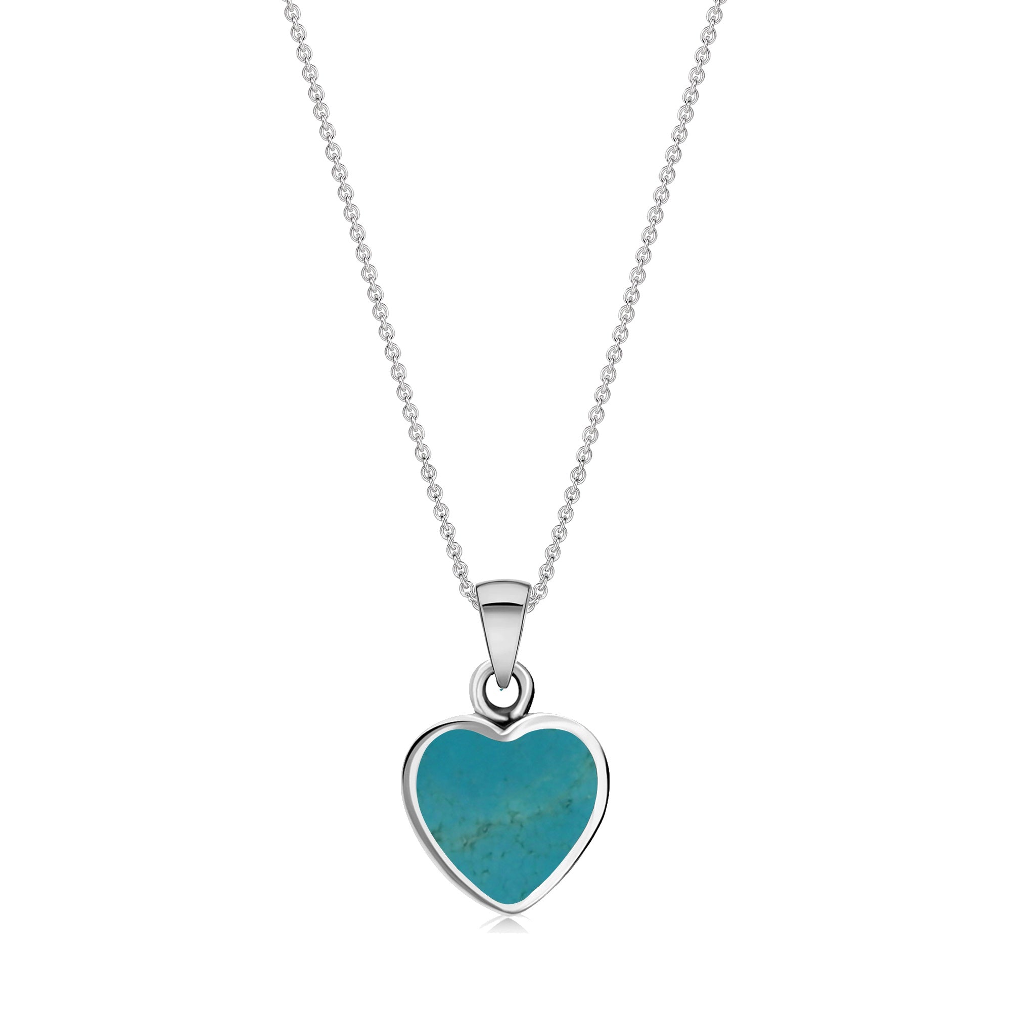 Sterling Silver Turquoise Heart Pendant