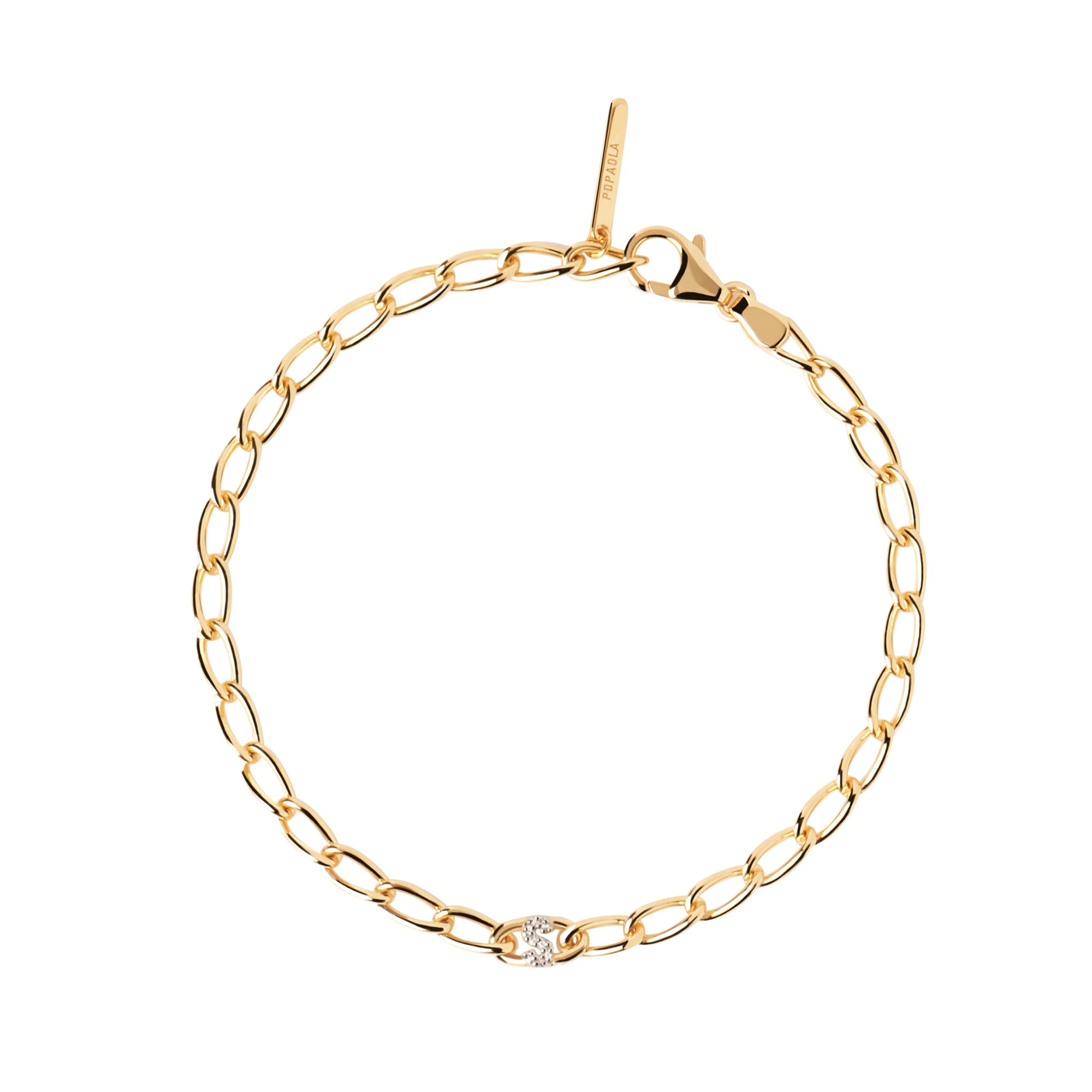 Letter J Chain Gold Bracelet