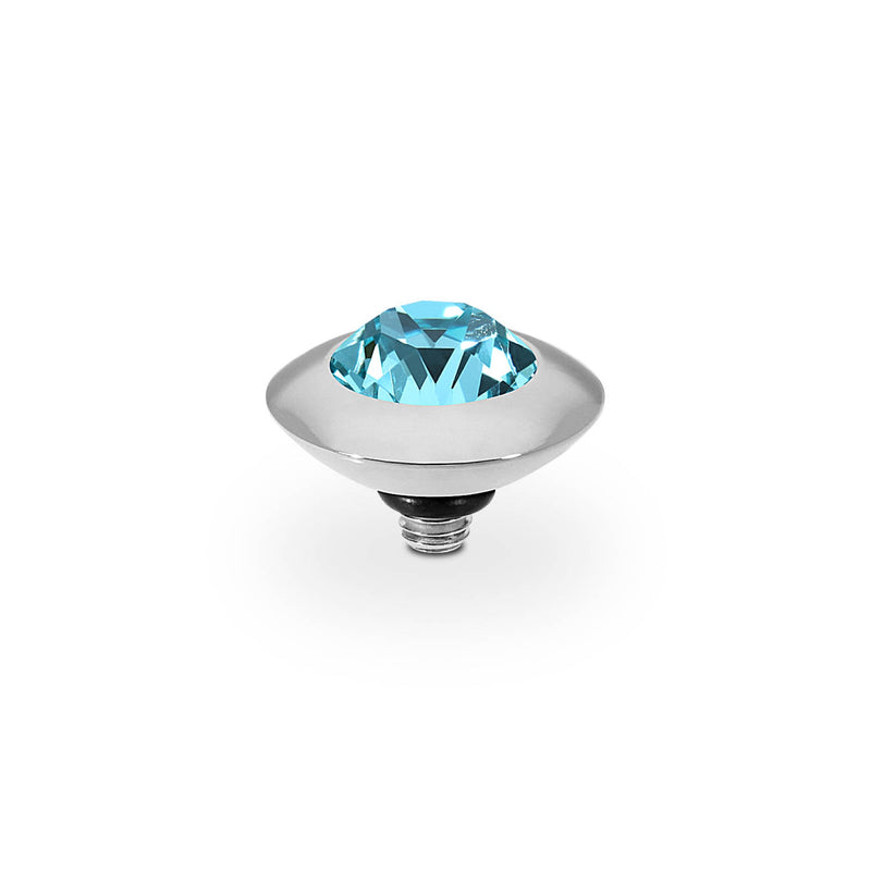 Tondo and Light Turquoise  Ring Gem Top 11mm