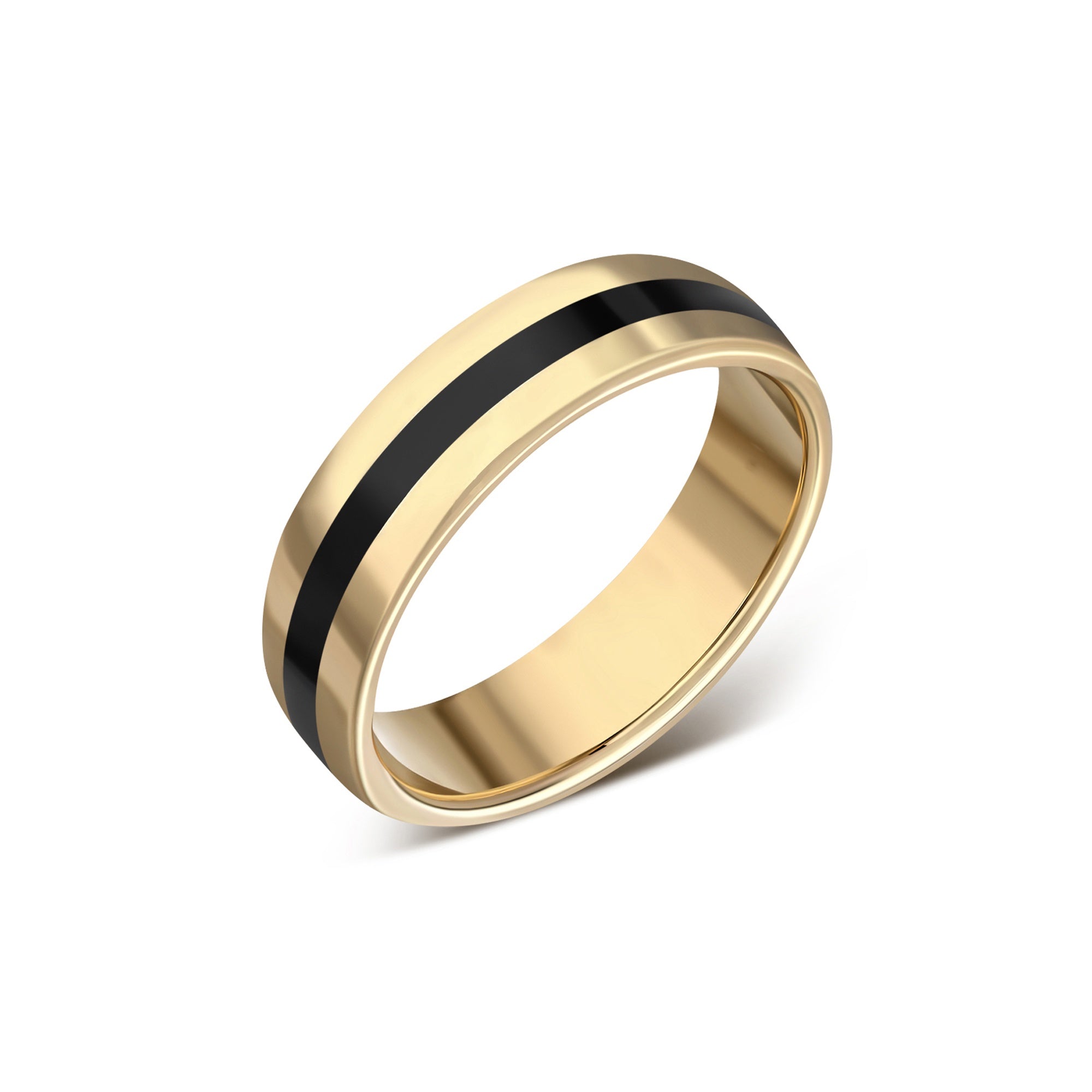 Yellow Gold & Whitby Jet Inlay Rings – Yorkshire Jewellery Company