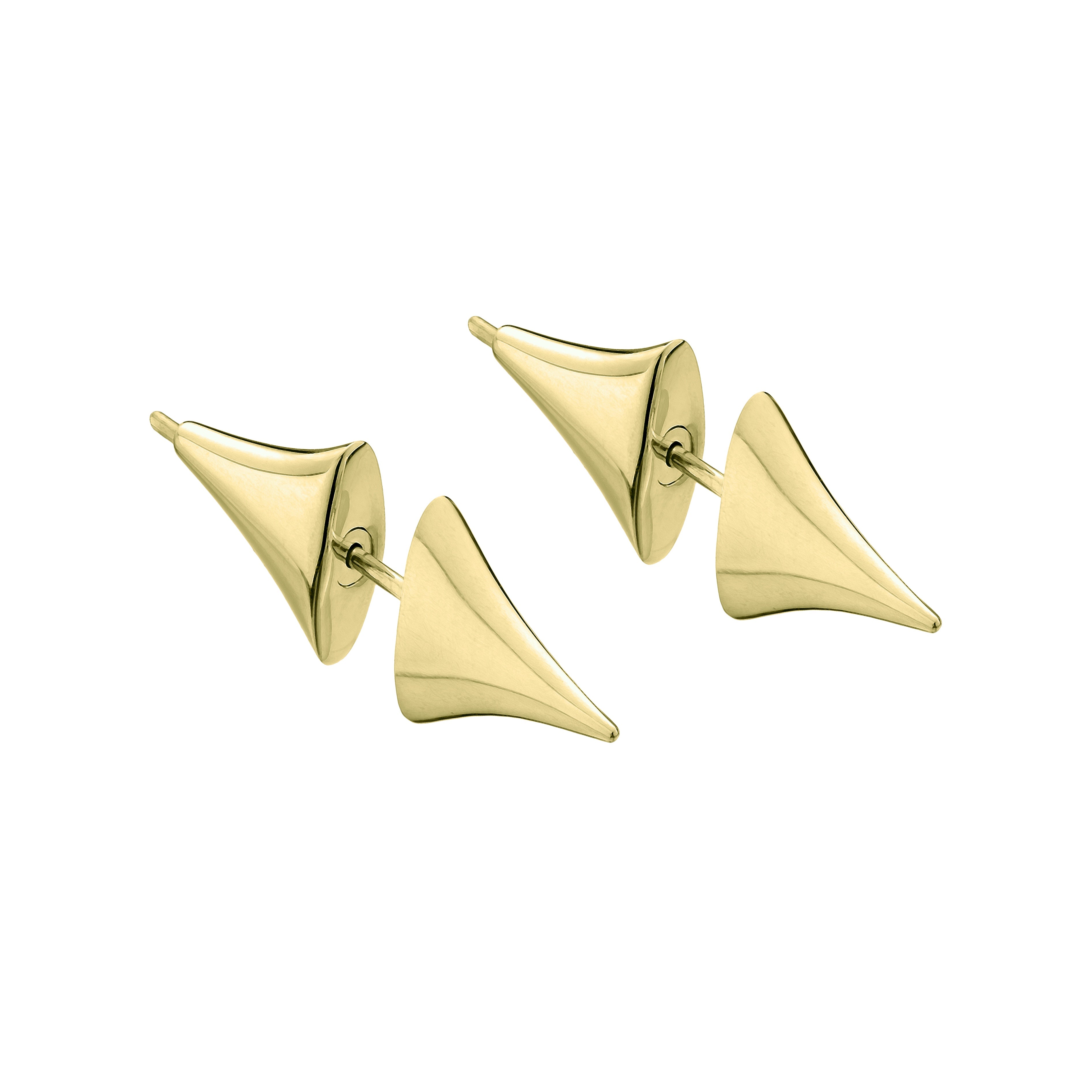 Yellow Gold Vermeil Rose Thorn Bar Earrings