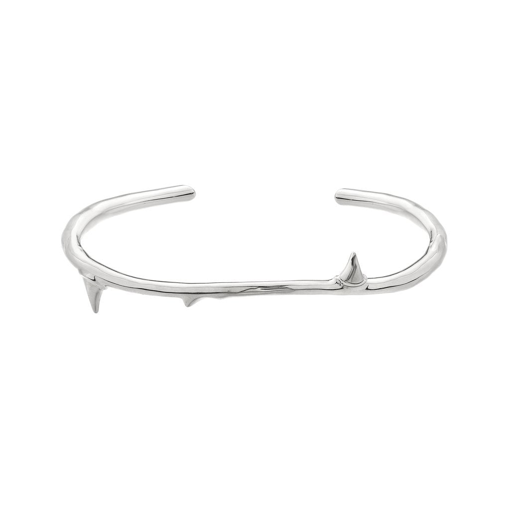 Silver Rose Thorn Bangle