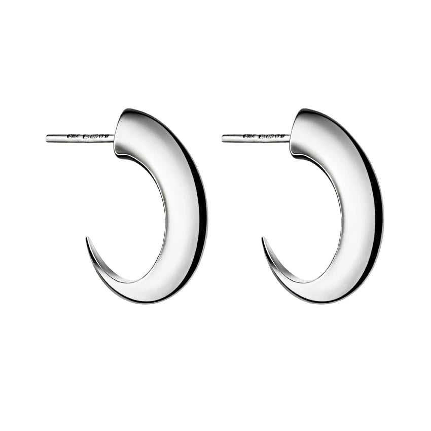 Silver Cat Claw Medium Hoop Earrings