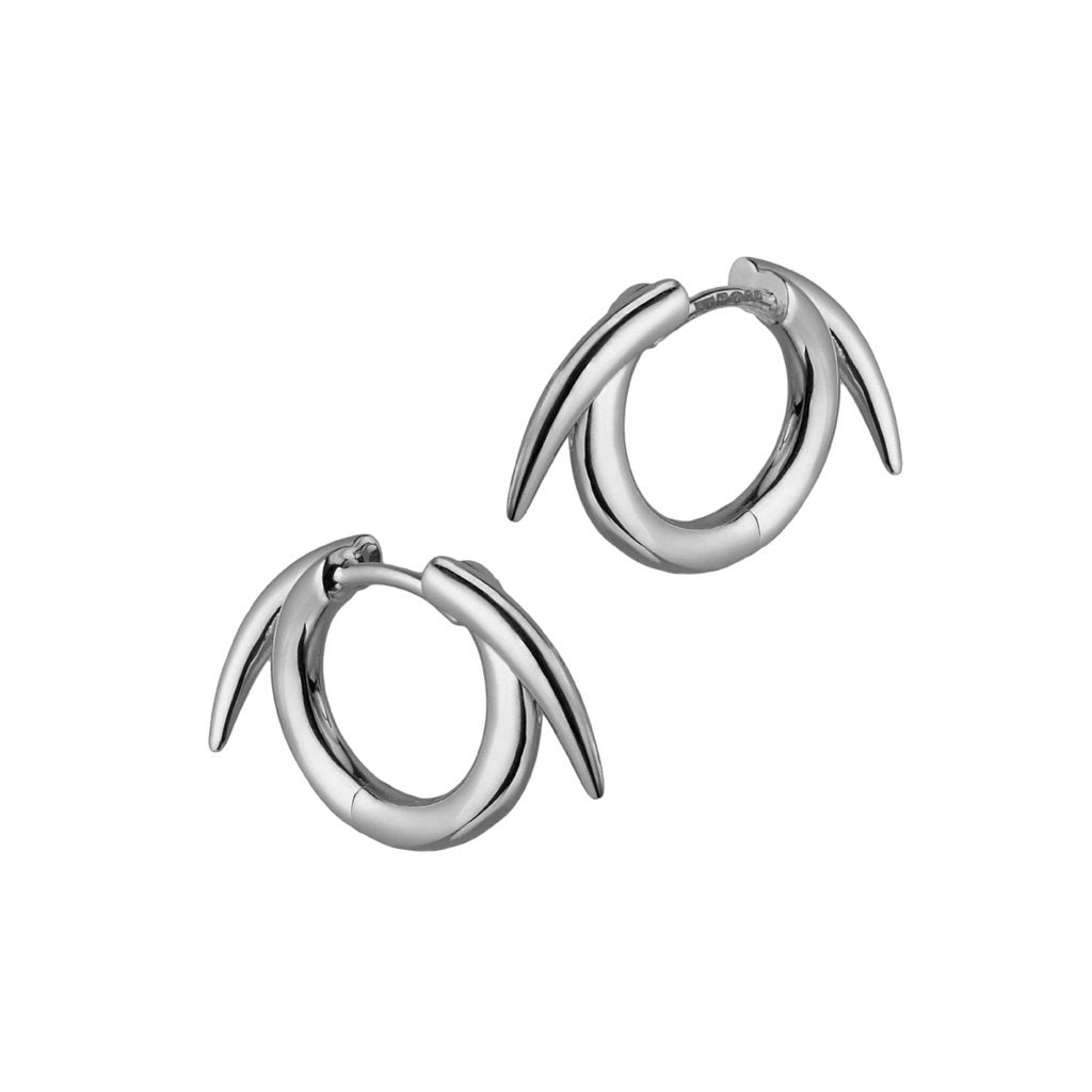Silver Quill Hoop Earrings