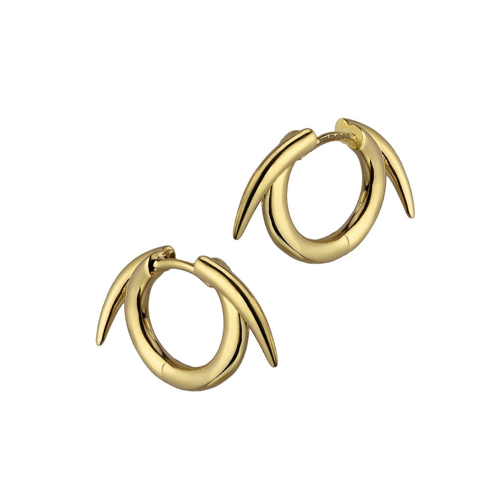 Yellow Gold Vermeil Quill Hoop Earrings