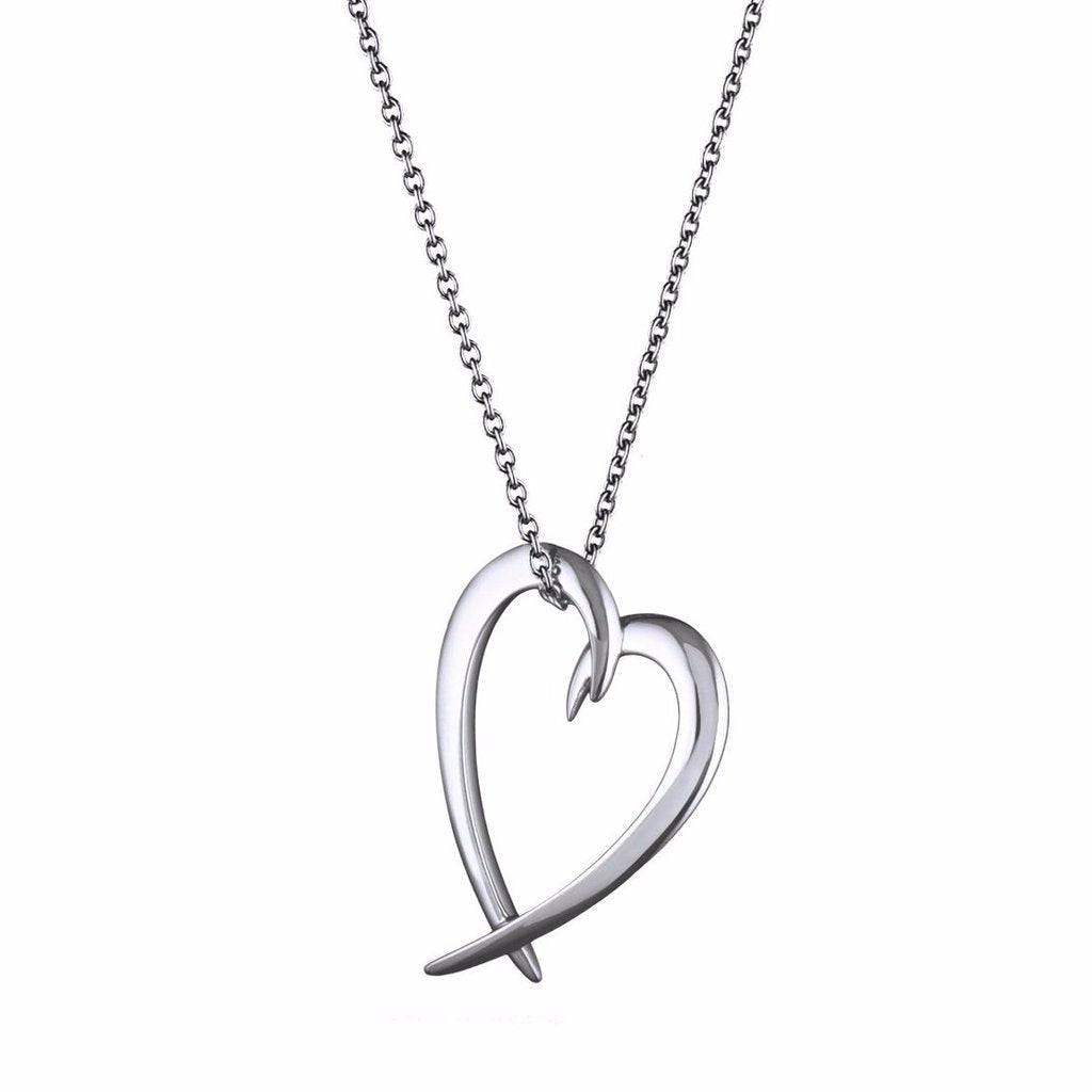 Silver Hooked Heart Pendant