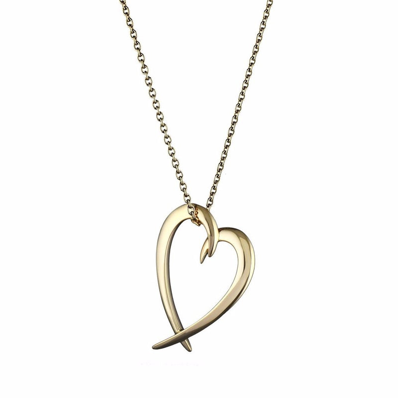 Yellow Gold Vermeil Hooked Heart Pendant