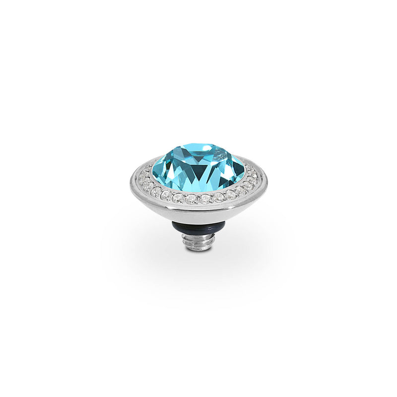 Tondo Deluxe and Light Turquoise Ring Gem Top 9mm