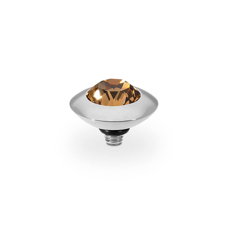 Tondo and Light Colorado Topaz Ring Gem Top 11mm