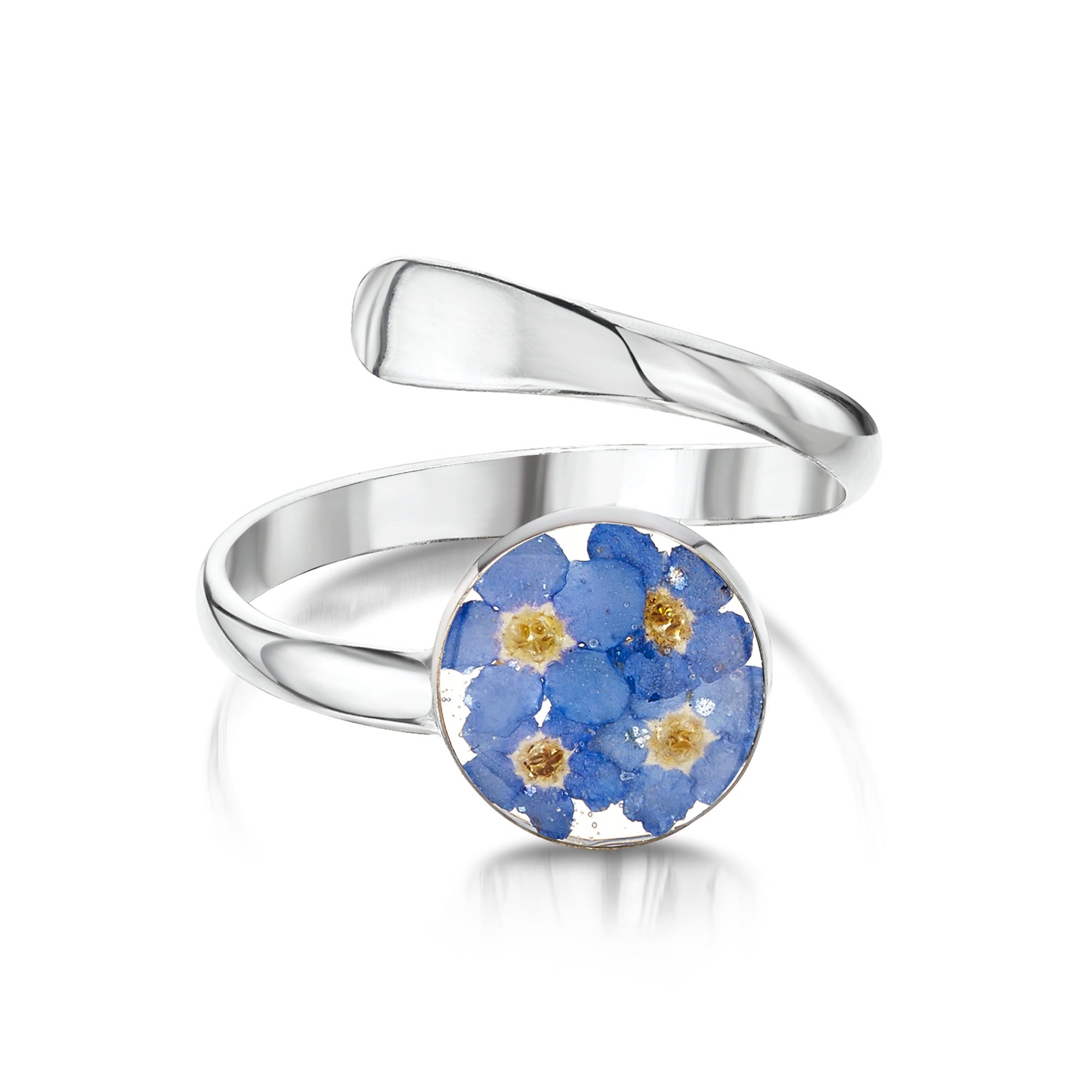 Sterling Silver Forget Me Not Adjustable Ring