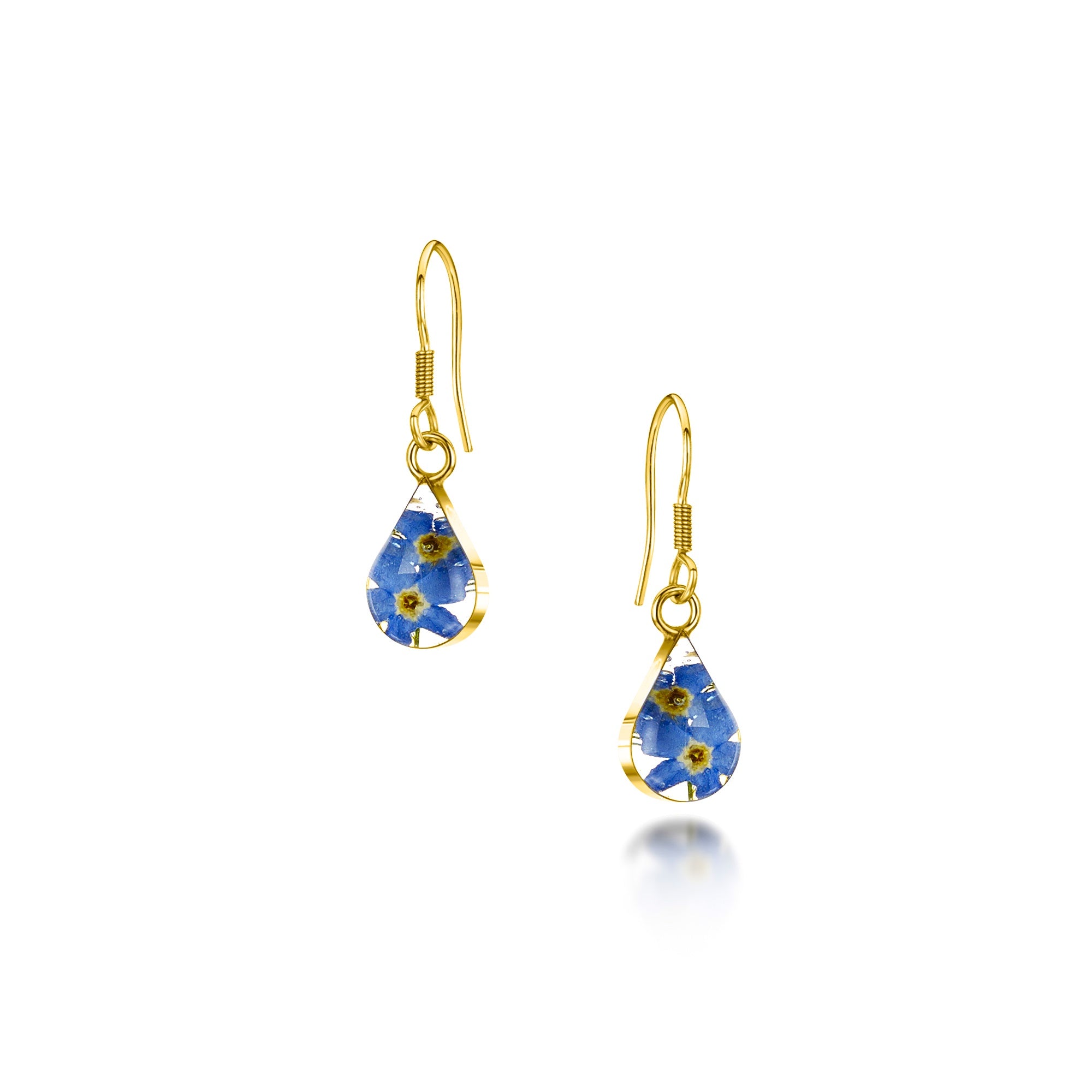 Gold Vermeil Forget Me Not Teardrop Earrings