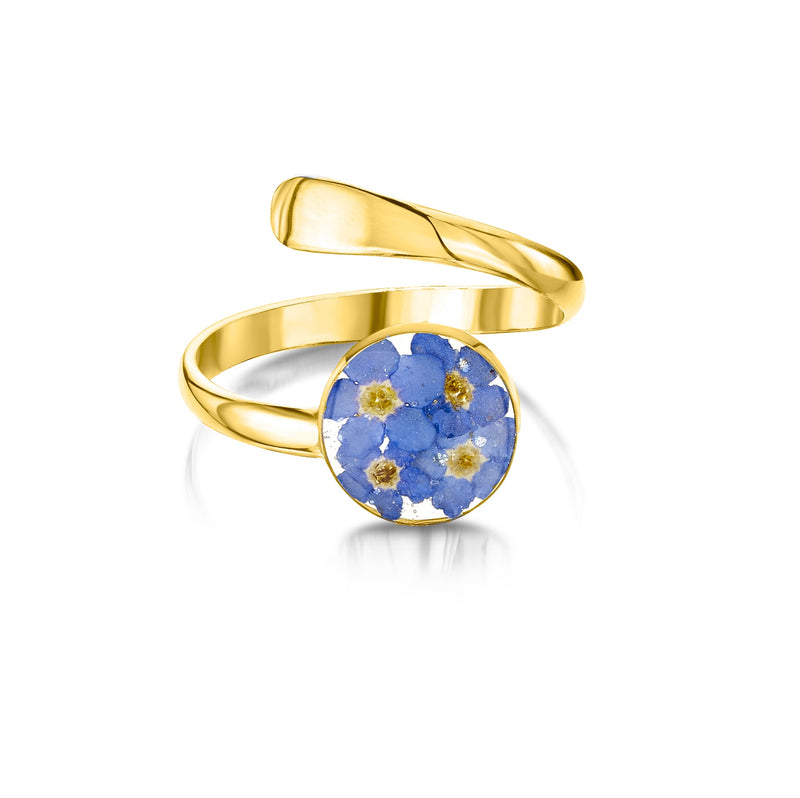 Gold Vermeil Forget Me Not Adjustable Ring