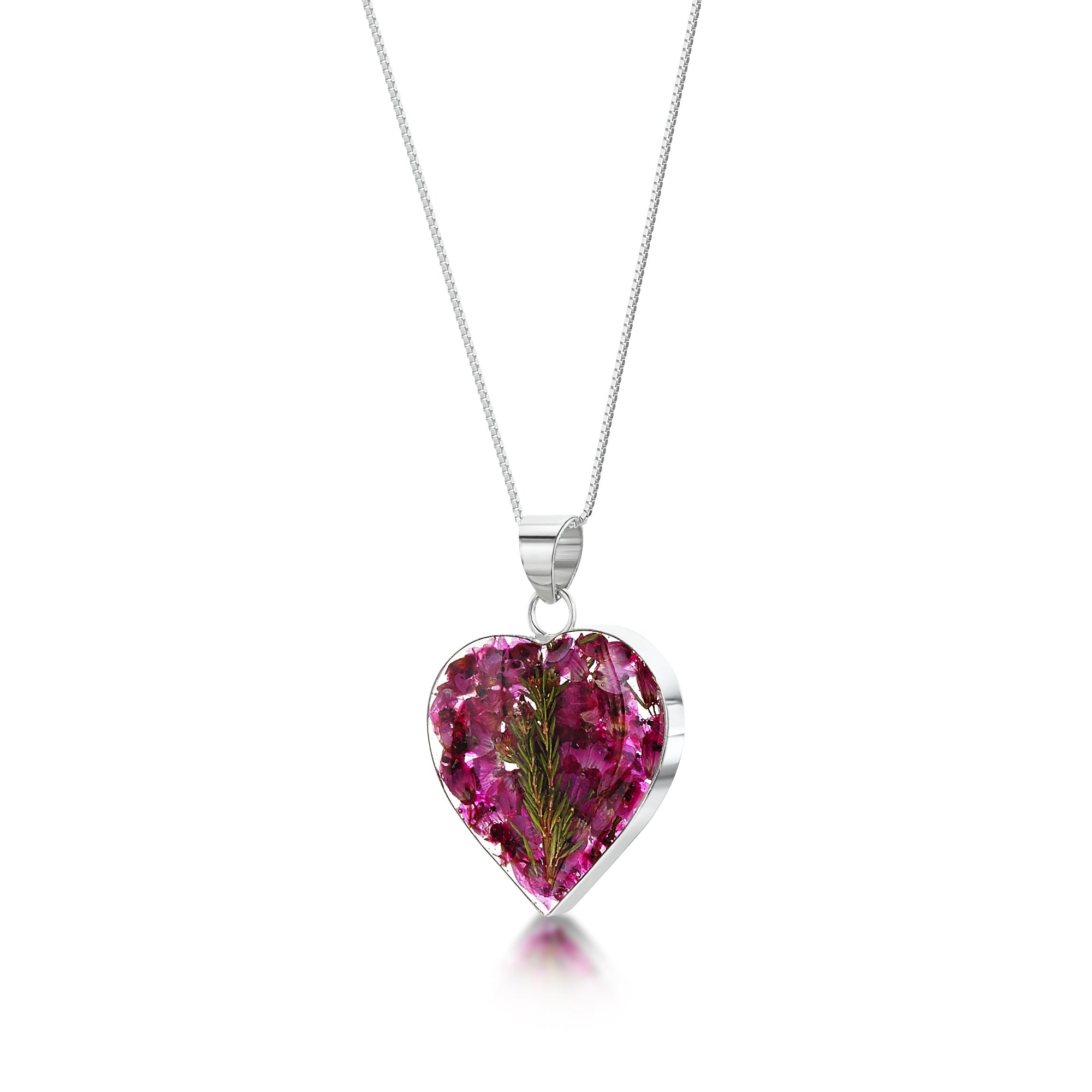 Sterling Silver Heather Heart Pendant