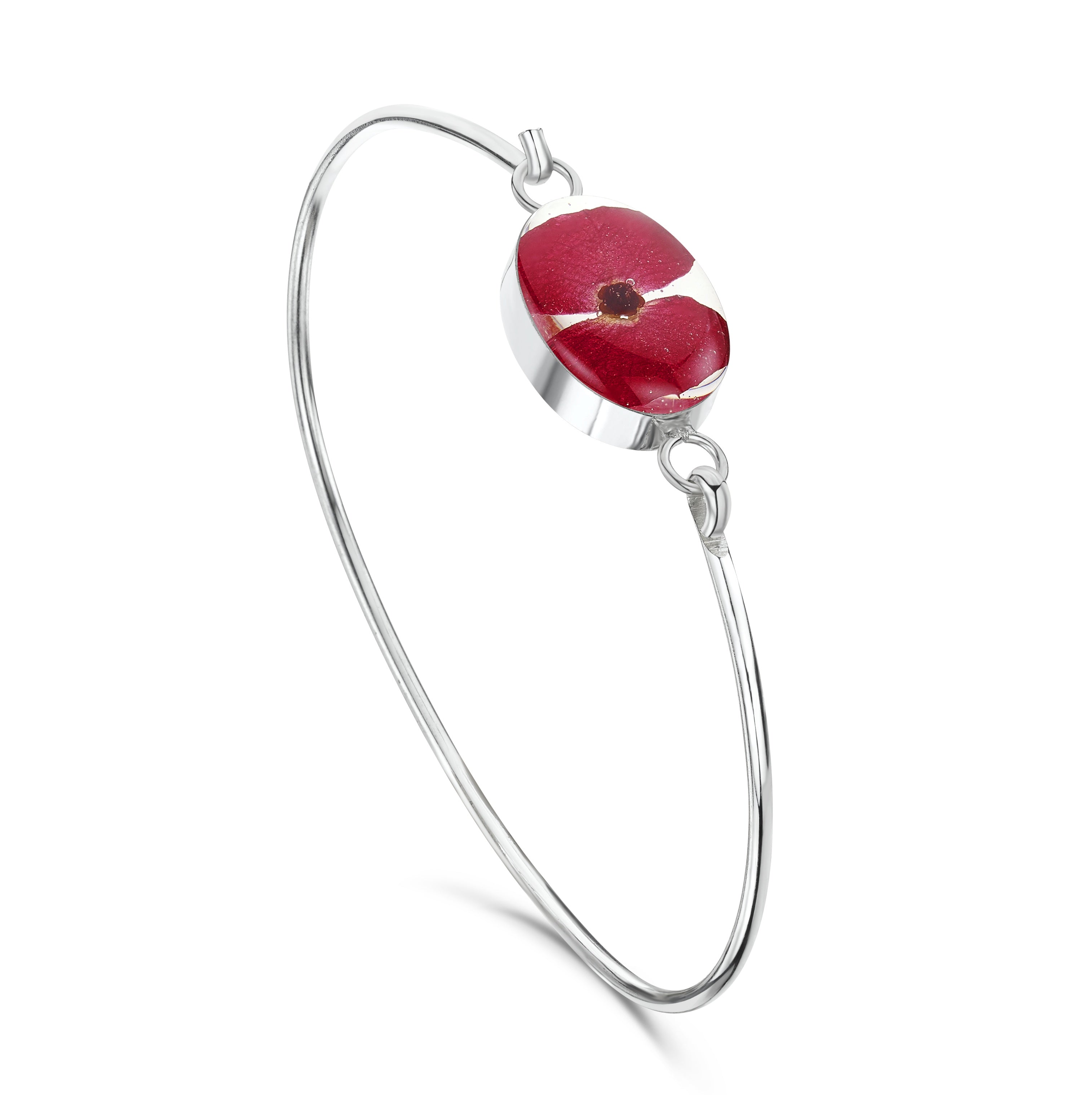 Sterling Silver Poppy Bangle