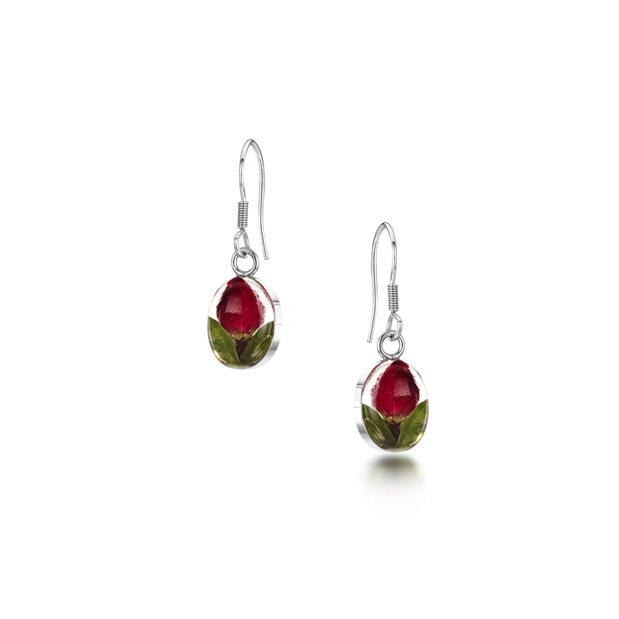 Sterling Silver Rose Bud Earrings